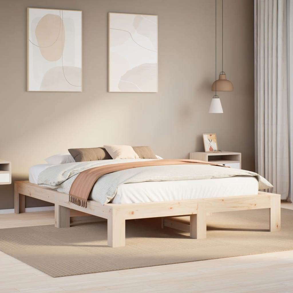 Bedframe zonder matras massief grenenhout 140x200 cm is nu te koop bij PeponiXL, paradijselijk wonen!