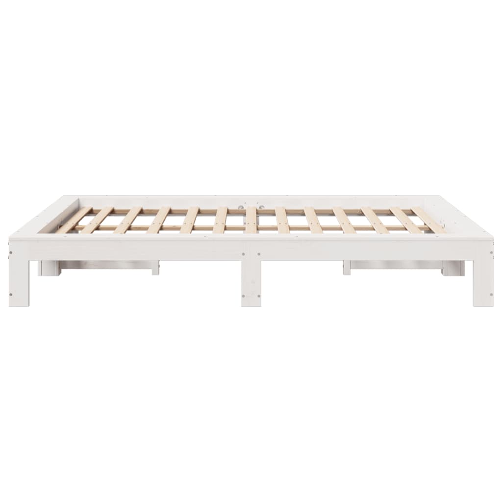 Bedframe zonder matras massief grenenhout wit 140x200 cm is nu te koop bij PeponiXL, paradijselijk wonen!