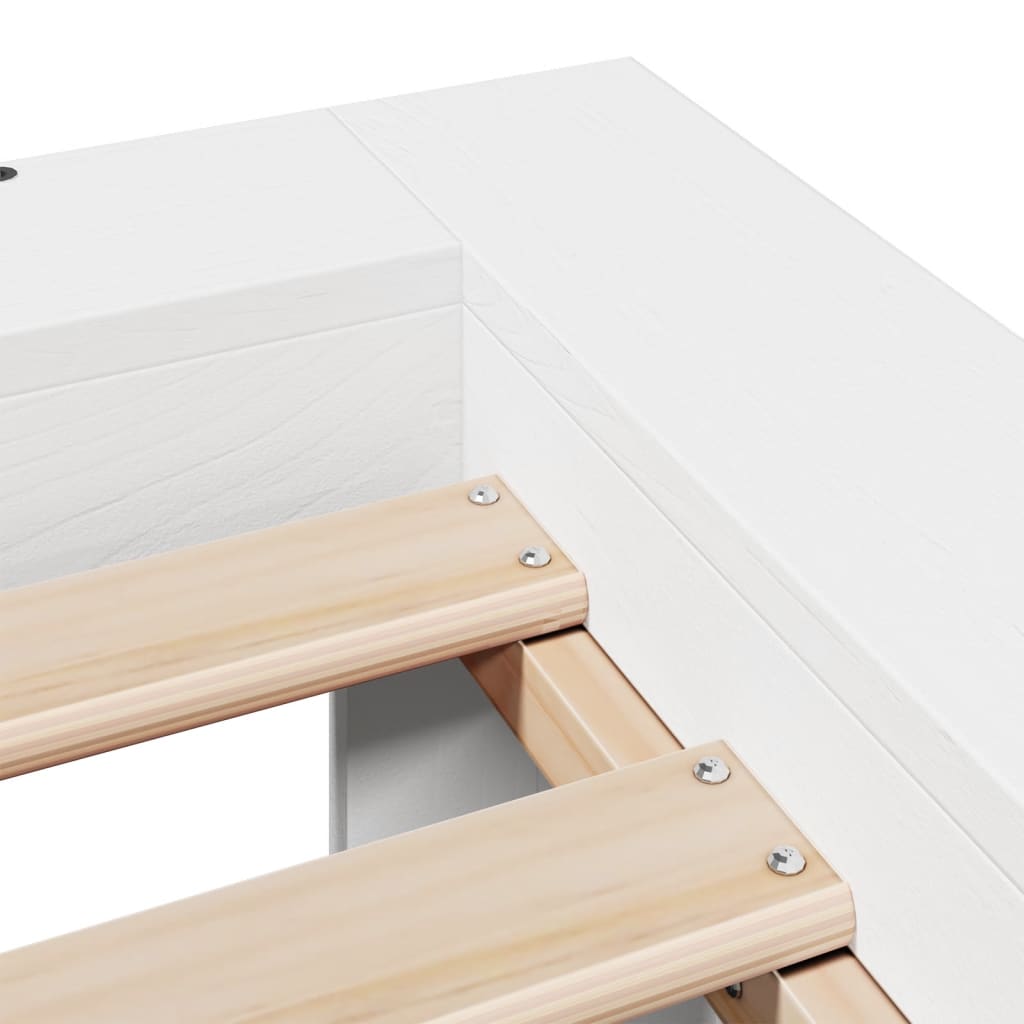 Bedframe zonder matras massief grenenhout wit 140x200 cm is nu te koop bij PeponiXL, paradijselijk wonen!