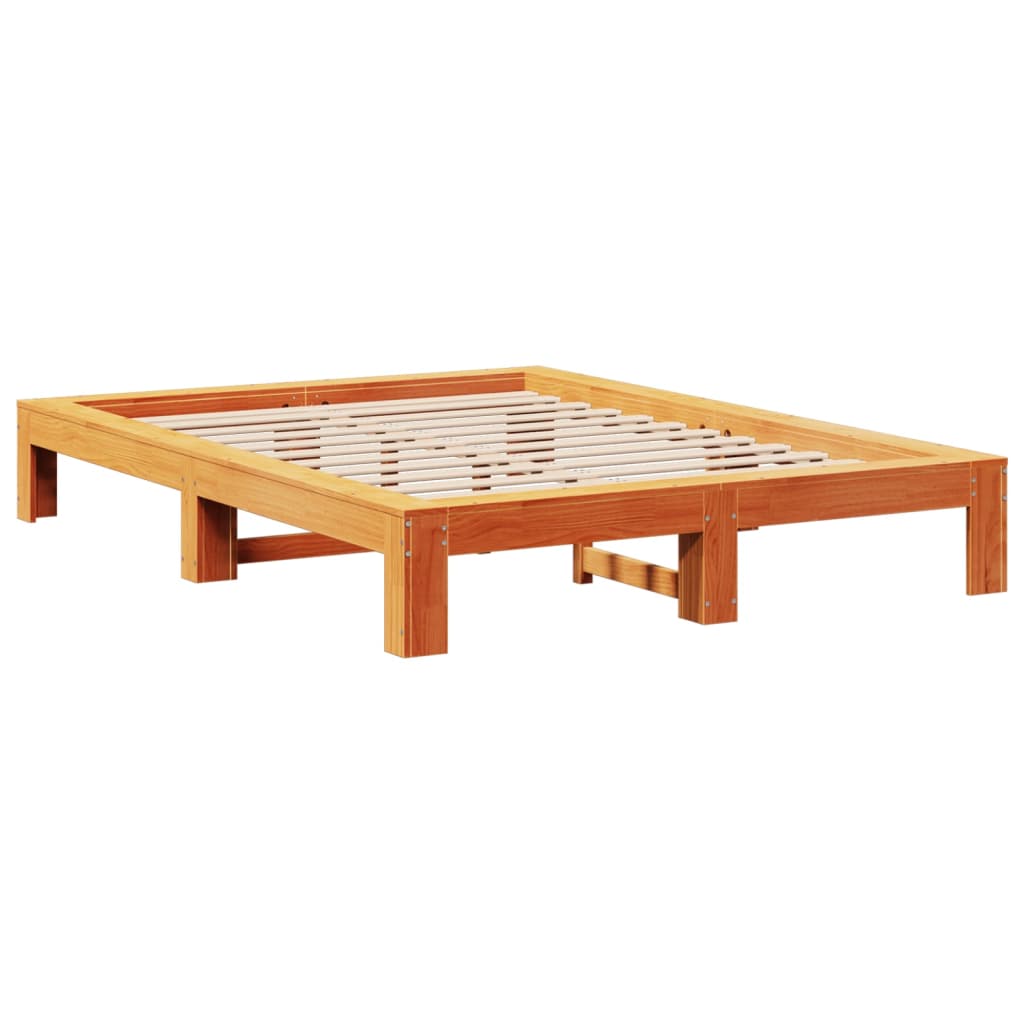 Bedframe zonder matras massief grenenhout wasbruin 140x200 cm is nu te koop bij PeponiXL, paradijselijk wonen!