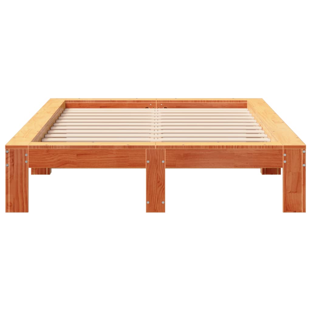 Bedframe zonder matras massief grenenhout wasbruin 120x200 cm is nu te koop bij PeponiXL, paradijselijk wonen!