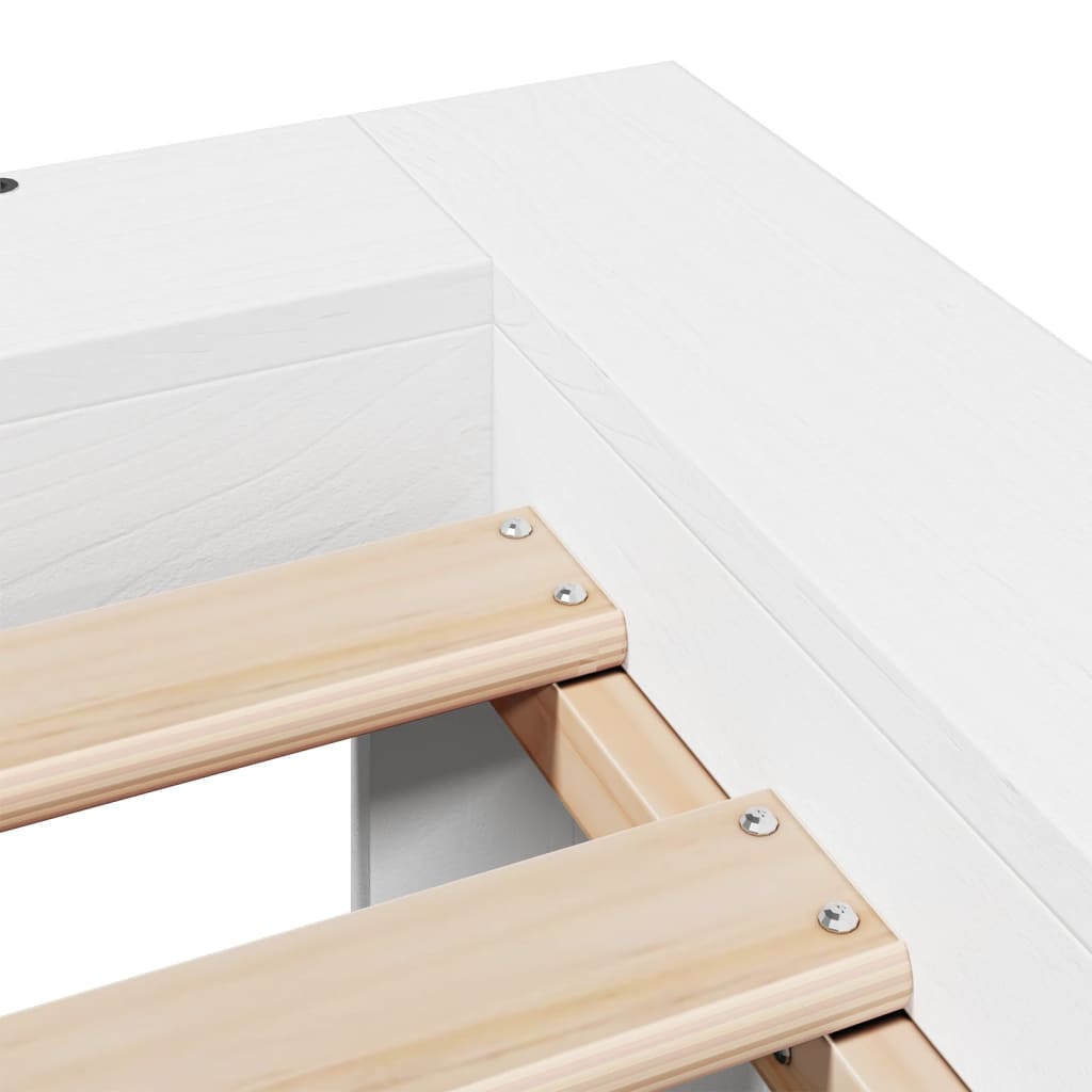 Bedframe zonder matras massief grenenhout wit 140x190 cm is nu te koop bij PeponiXL, paradijselijk wonen!