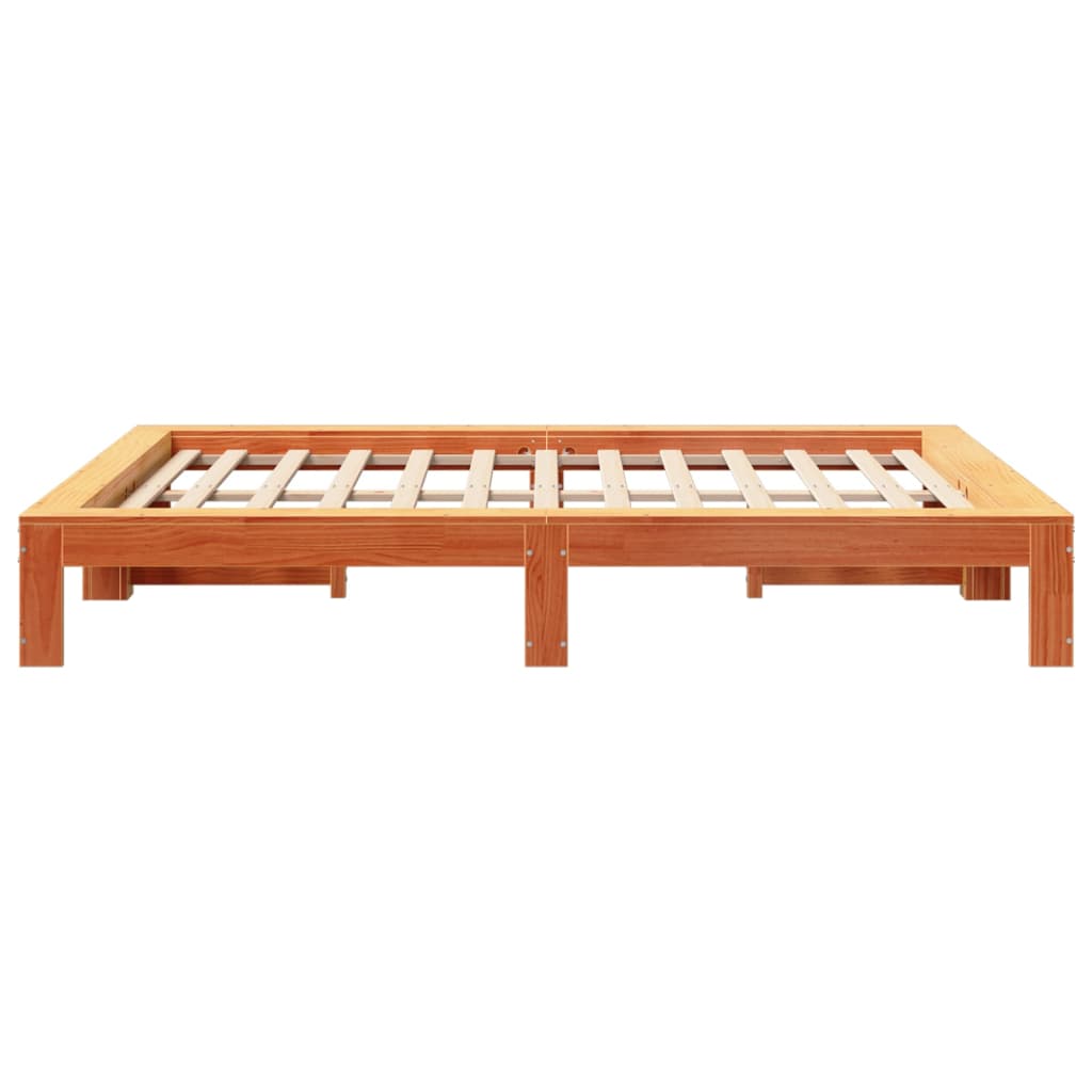 Bed met matras massief grenenhout wasbruin 140x190 cm is nu te koop bij PeponiXL, paradijselijk wonen!