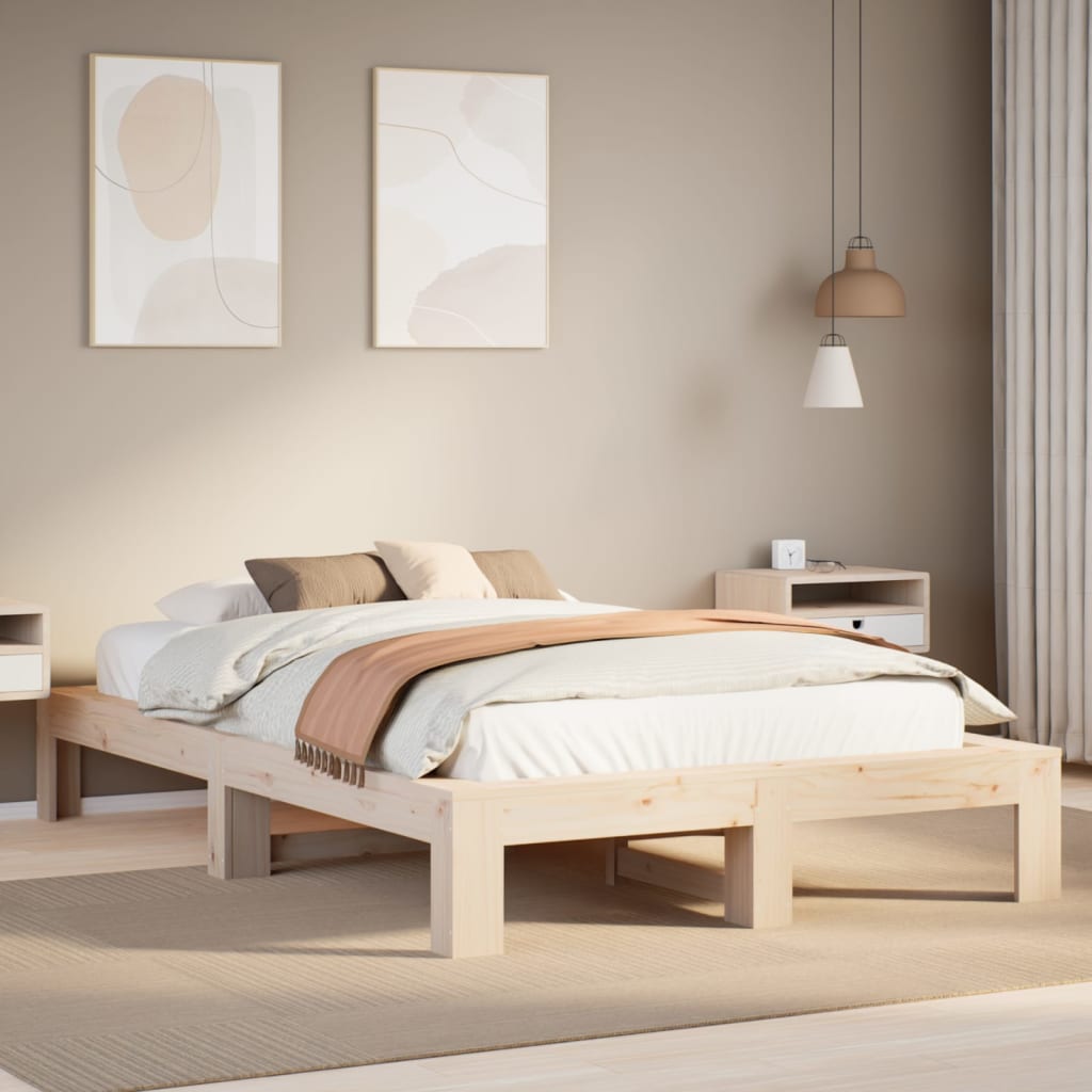Bedframe zonder matras massief grenenhout 135x190 cm is nu te koop bij PeponiXL, paradijselijk wonen!