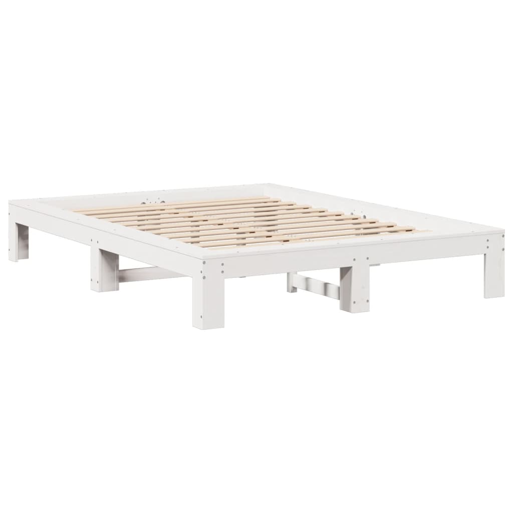 Bedframe zonder matras massief grenenhout wit 135x190 cm is nu te koop bij PeponiXL, paradijselijk wonen!