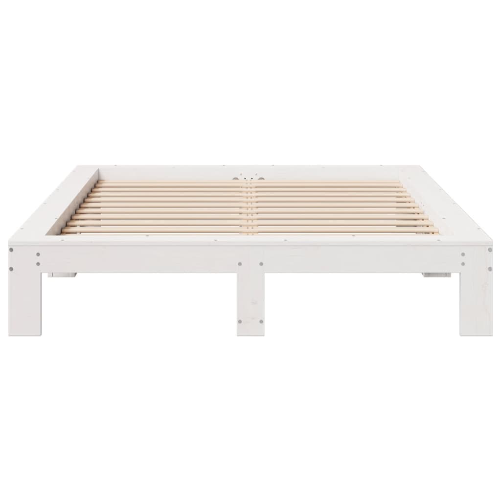 Bedframe zonder matras massief grenenhout wit 135x190 cm is nu te koop bij PeponiXL, paradijselijk wonen!