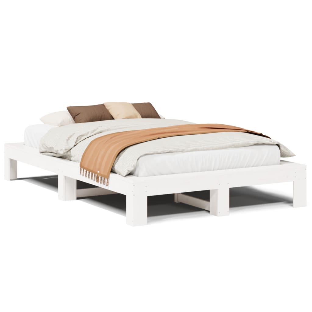 Bedframe zonder matras massief grenenhout wit 120x190 cm is nu te koop bij PeponiXL, paradijselijk wonen!