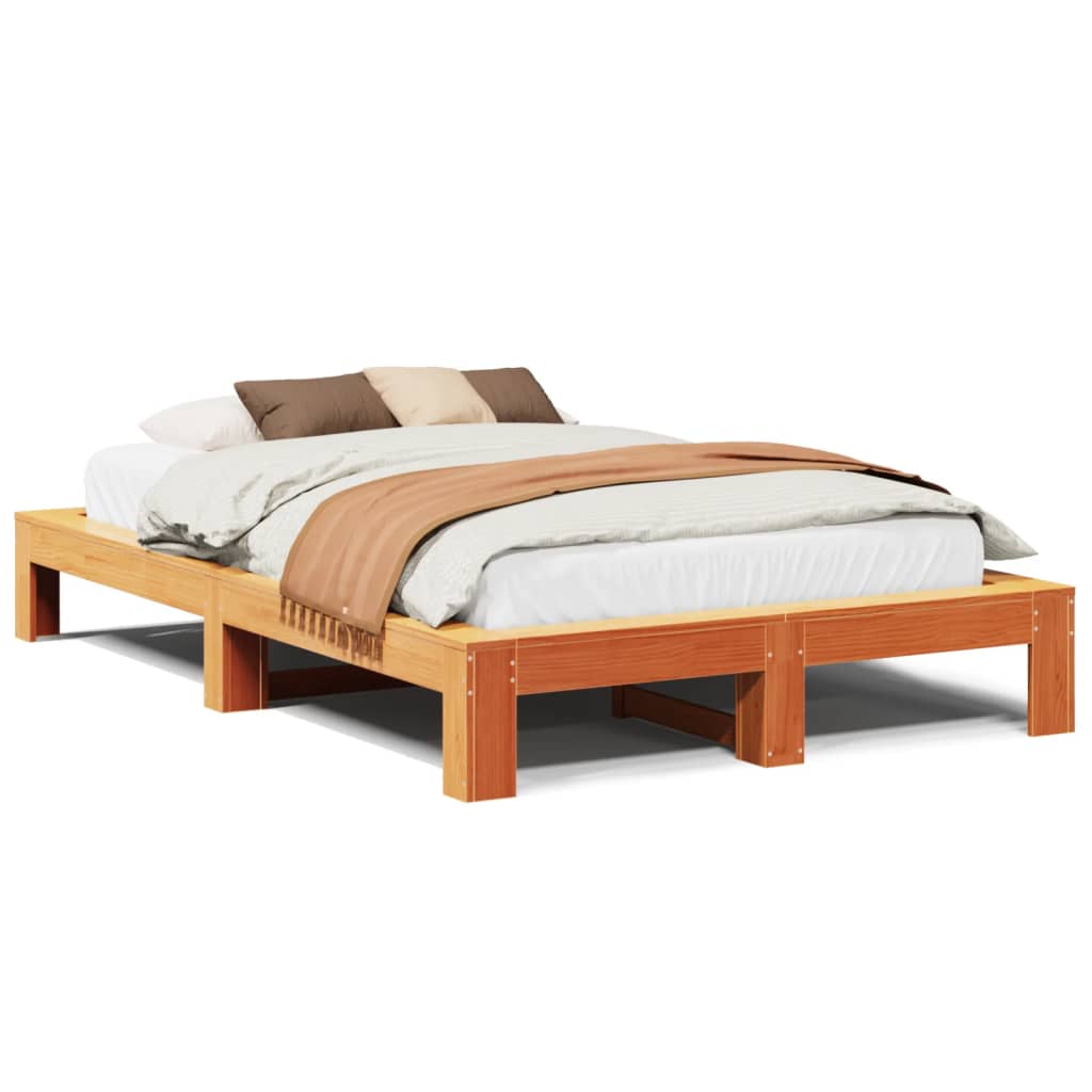 Bedframe zonder matras massief grenenhout wasbruin 120x190 cm is nu te koop bij PeponiXL, paradijselijk wonen!