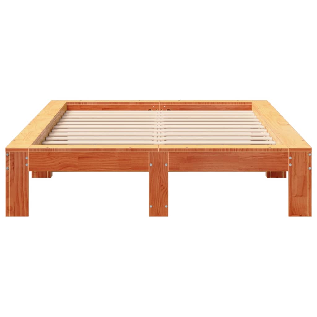 Bedframe zonder matras massief grenenhout wasbruin 120x190 cm is nu te koop bij PeponiXL, paradijselijk wonen!