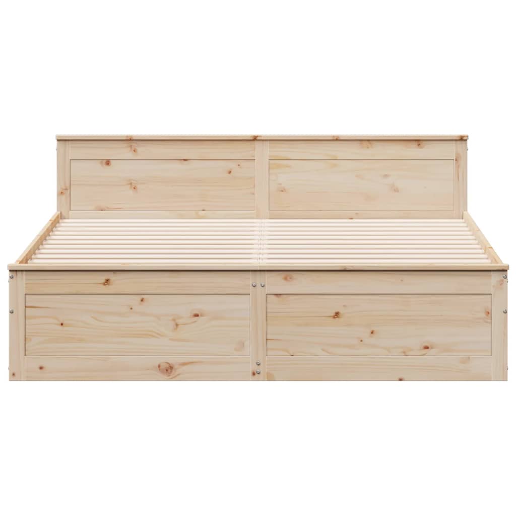 Bedframe zonder matras met hoofdbord grenenhout 200x200 cm is nu te koop bij PeponiXL, paradijselijk wonen!