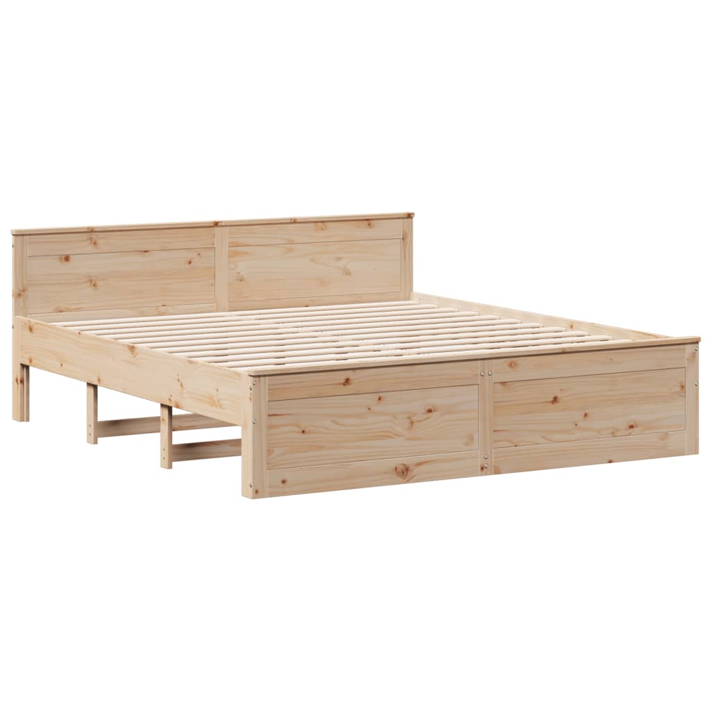 Bedframe zonder matras met hoofdbord grenenhout 180x200 cm is nu te koop bij PeponiXL, paradijselijk wonen!