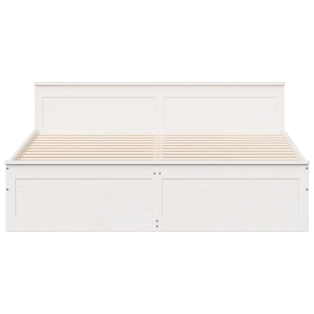 Bedframe zonder matras met hoofdbord grenenhout wit 180x200 cm is nu te koop bij PeponiXL, paradijselijk wonen!