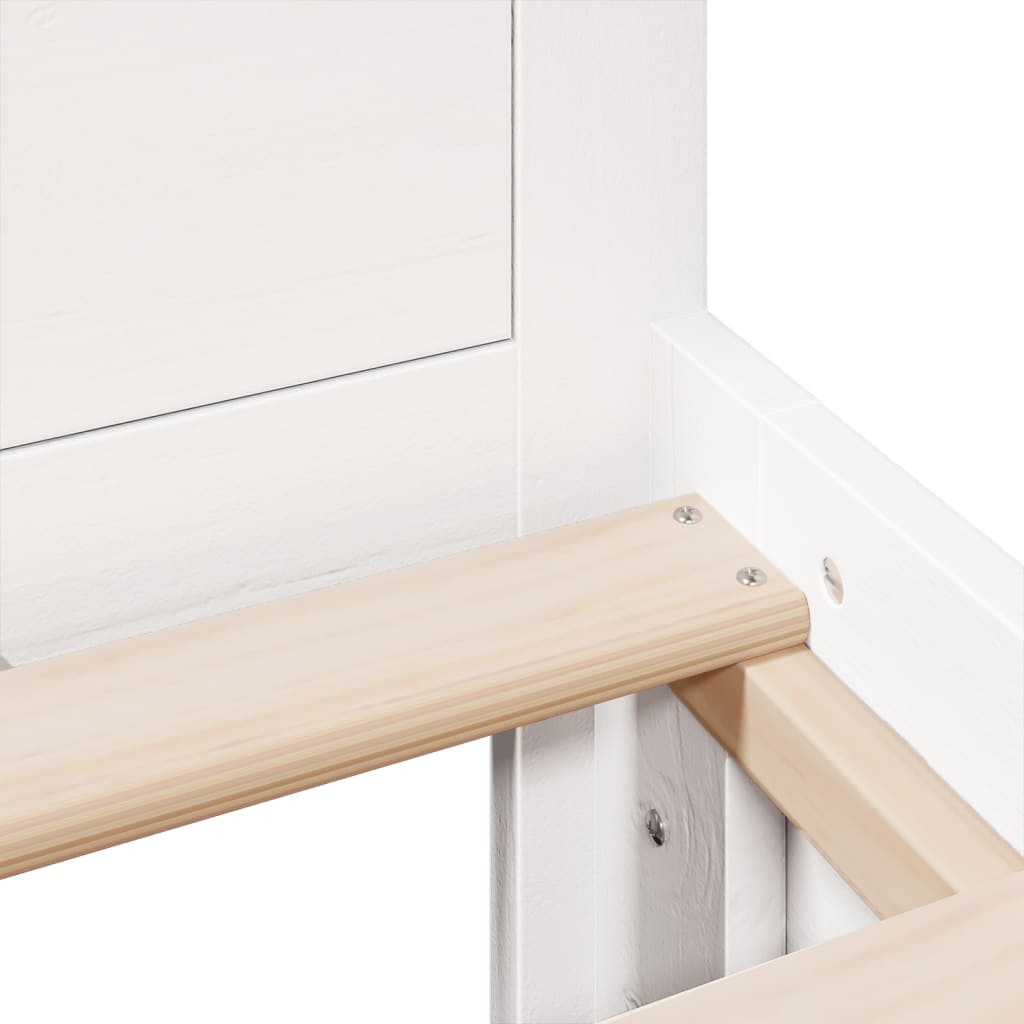 Bedframe zonder matras met hoofdbord grenenhout wit 180x200 cm is nu te koop bij PeponiXL, paradijselijk wonen!