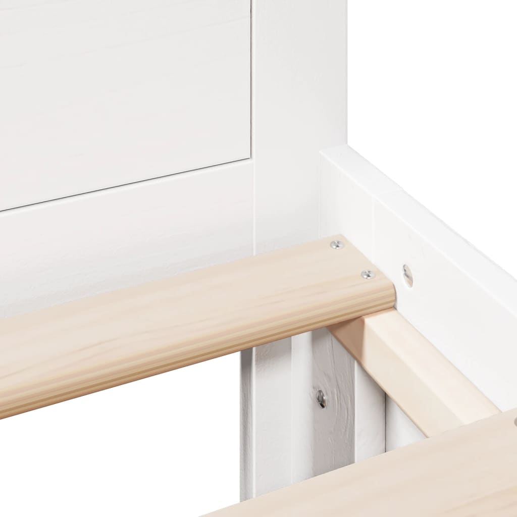 Bedframe zonder matras met hoofdbord grenenhout wit 160x200 cm