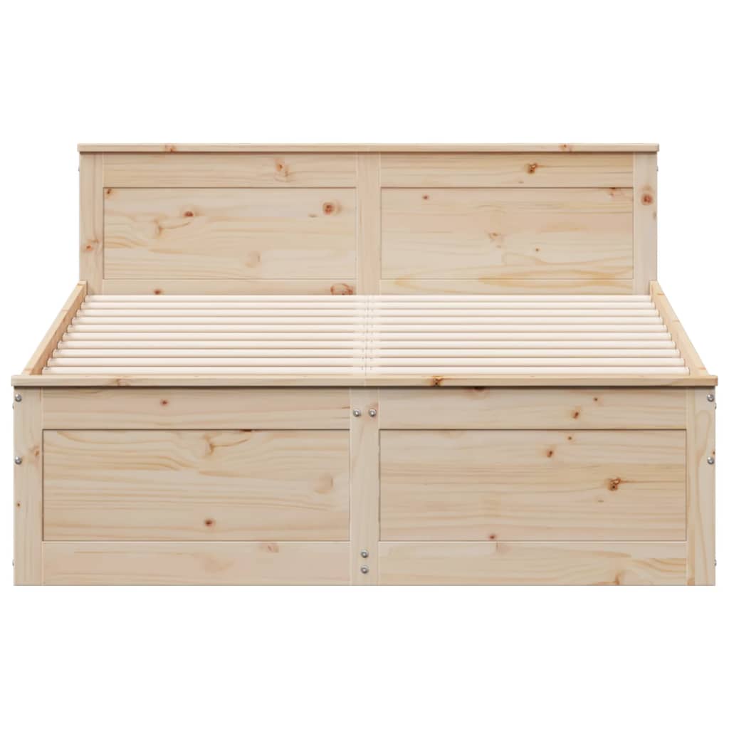 Bedframe zonder matras met hoofdbord grenenhout 150x200 cm is nu te koop bij PeponiXL, paradijselijk wonen!