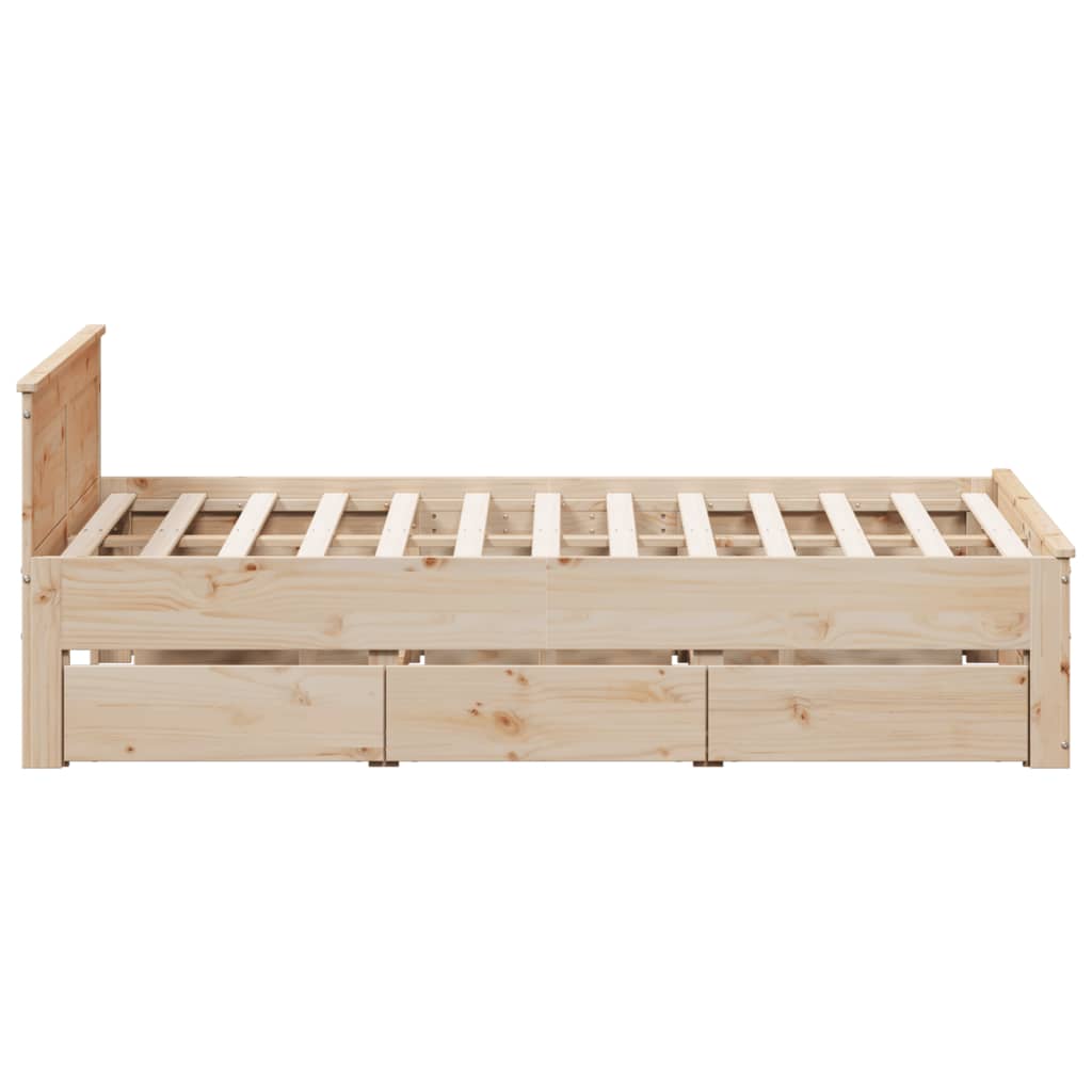 Bedframe zonder matras met hoofdbord grenenhout 150x200 cm is nu te koop bij PeponiXL, paradijselijk wonen!