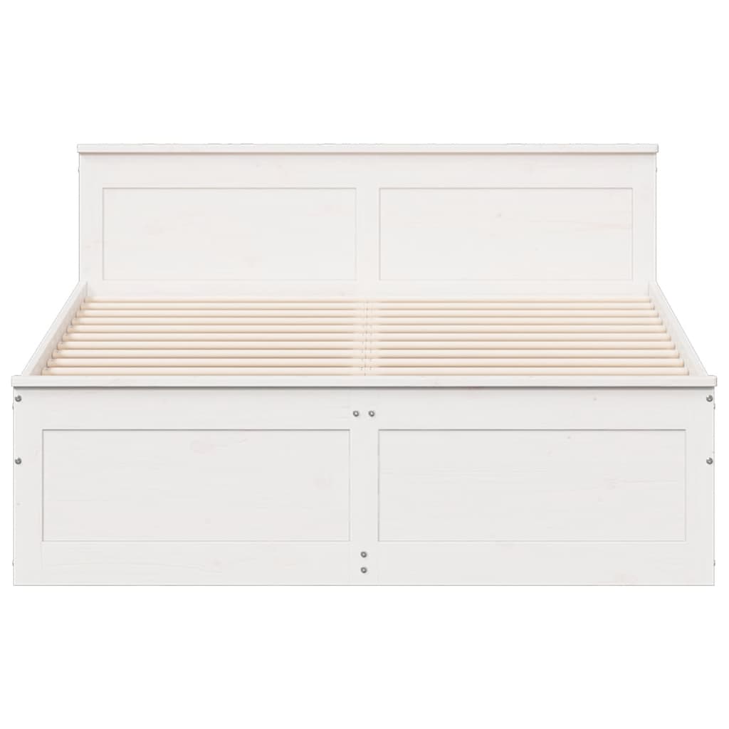 Bedframe zonder matras met hoofdbord grenenhout wit 150x200 cm is nu te koop bij PeponiXL, paradijselijk wonen!
