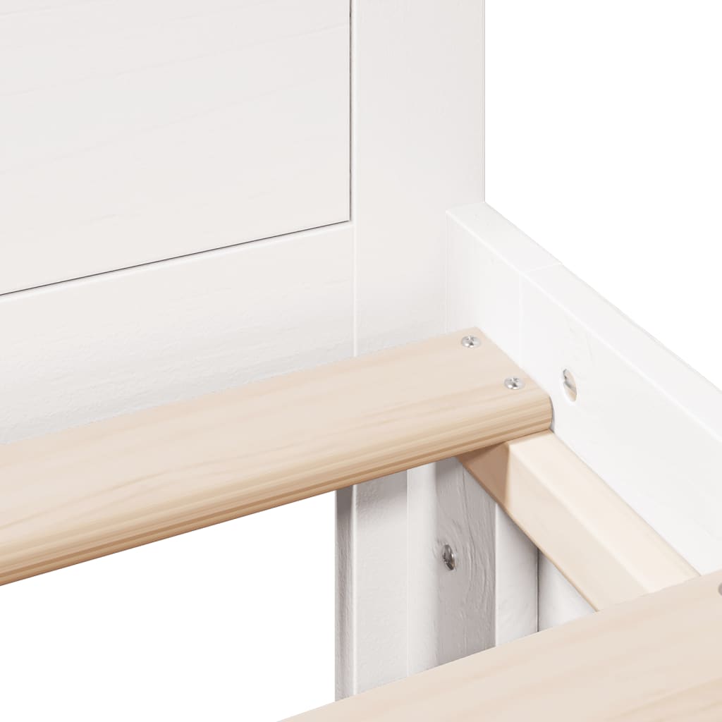 Bedframe zonder matras met hoofdbord grenenhout wit 150x200 cm is nu te koop bij PeponiXL, paradijselijk wonen!