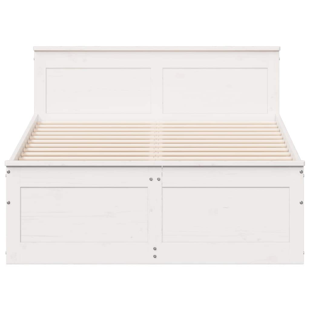 Bedframe zonder matras met hoofdbord grenenhout wit 120x200 cm is nu te koop bij PeponiXL, paradijselijk wonen!