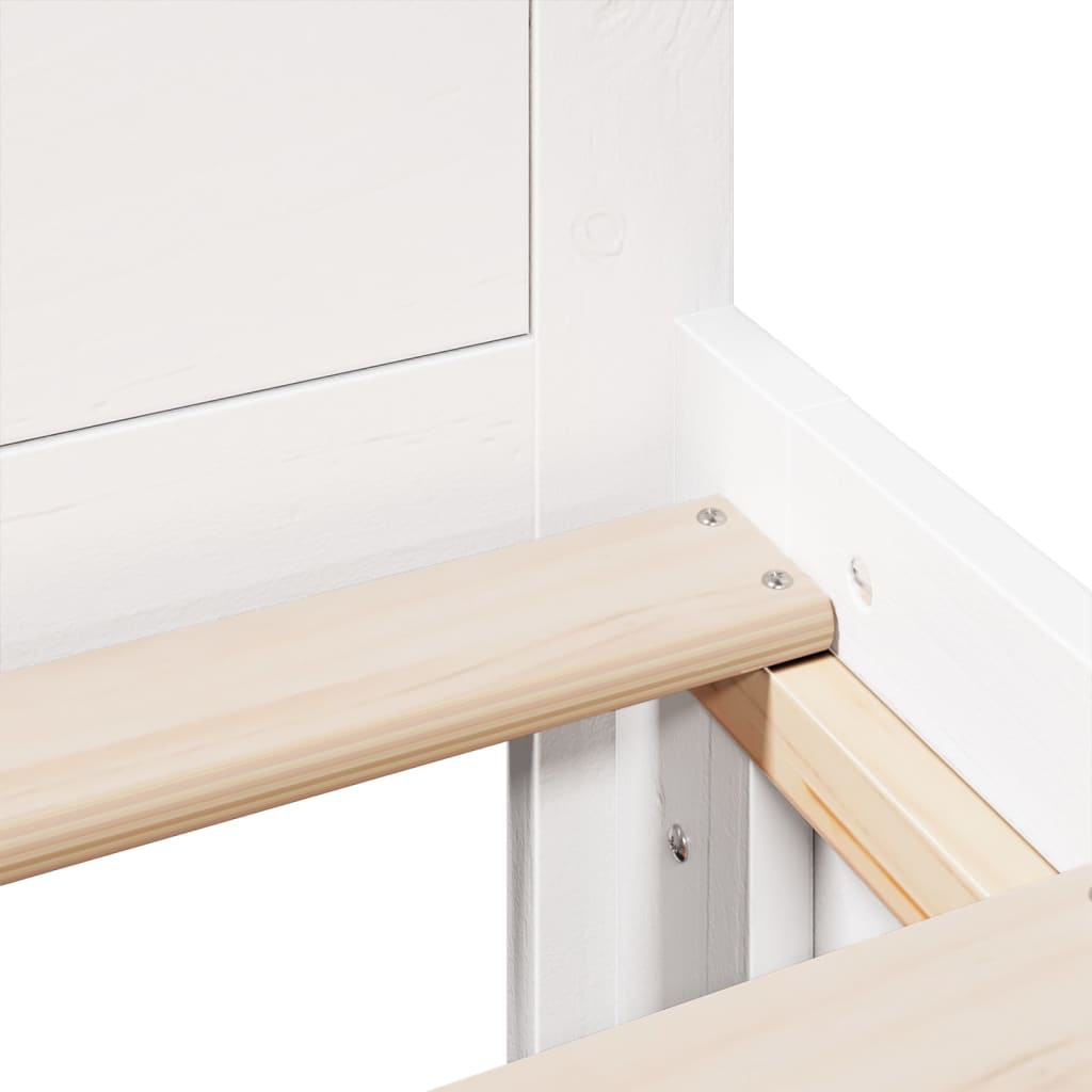 Bedframe zonder matras met hoofdbord grenenhout wit 120x200 cm is nu te koop bij PeponiXL, paradijselijk wonen!