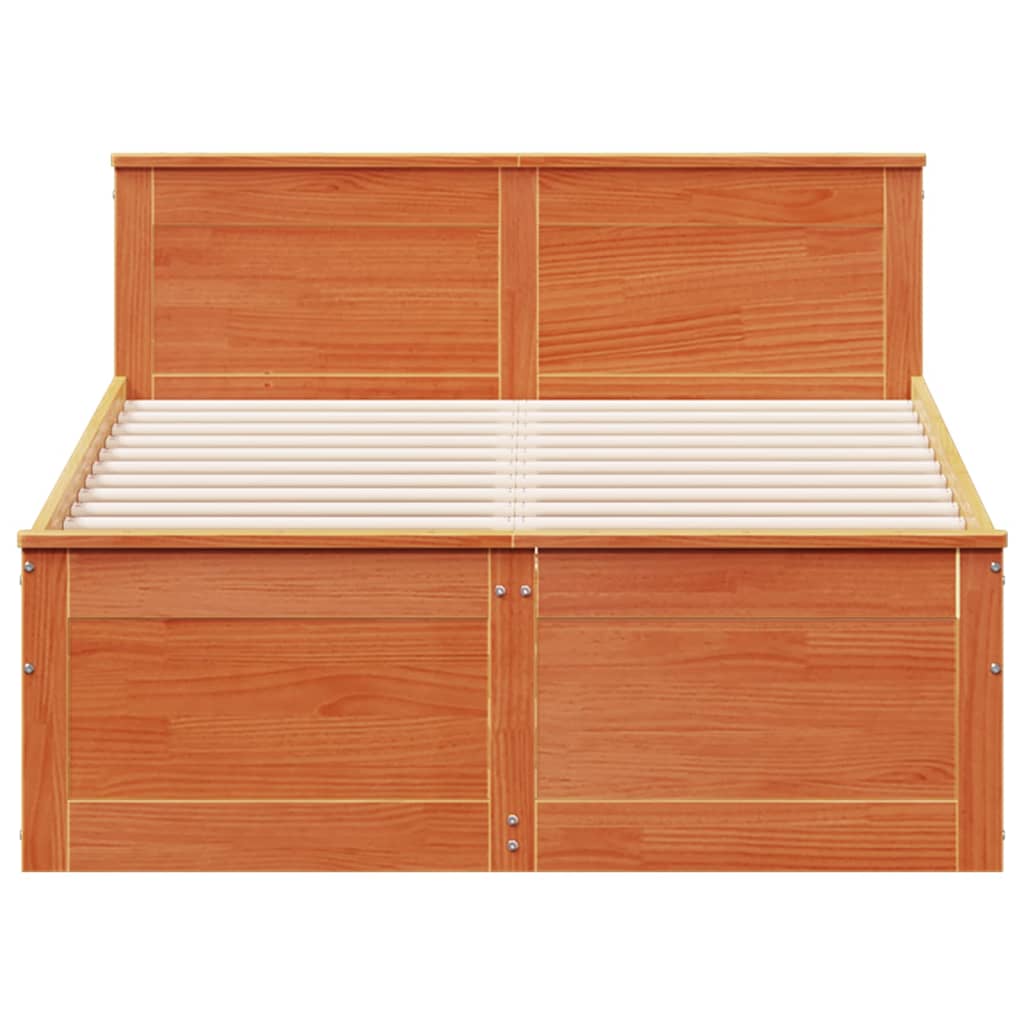 Bedframe zonder matras met hoofdbord hout wasbruin 120x200 cm is nu te koop bij PeponiXL, paradijselijk wonen!