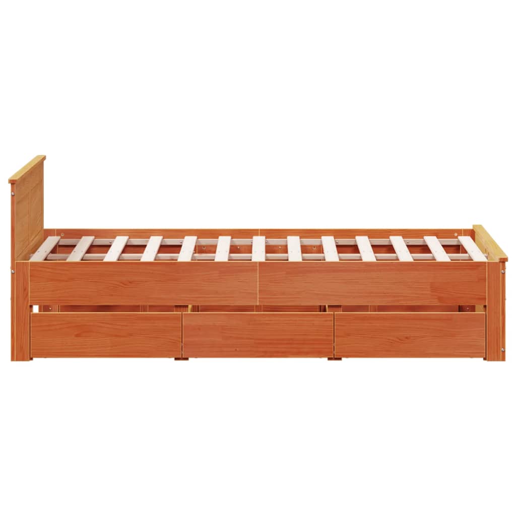 Bedframe zonder matras met hoofdbord hout wasbruin 120x200 cm is nu te koop bij PeponiXL, paradijselijk wonen!