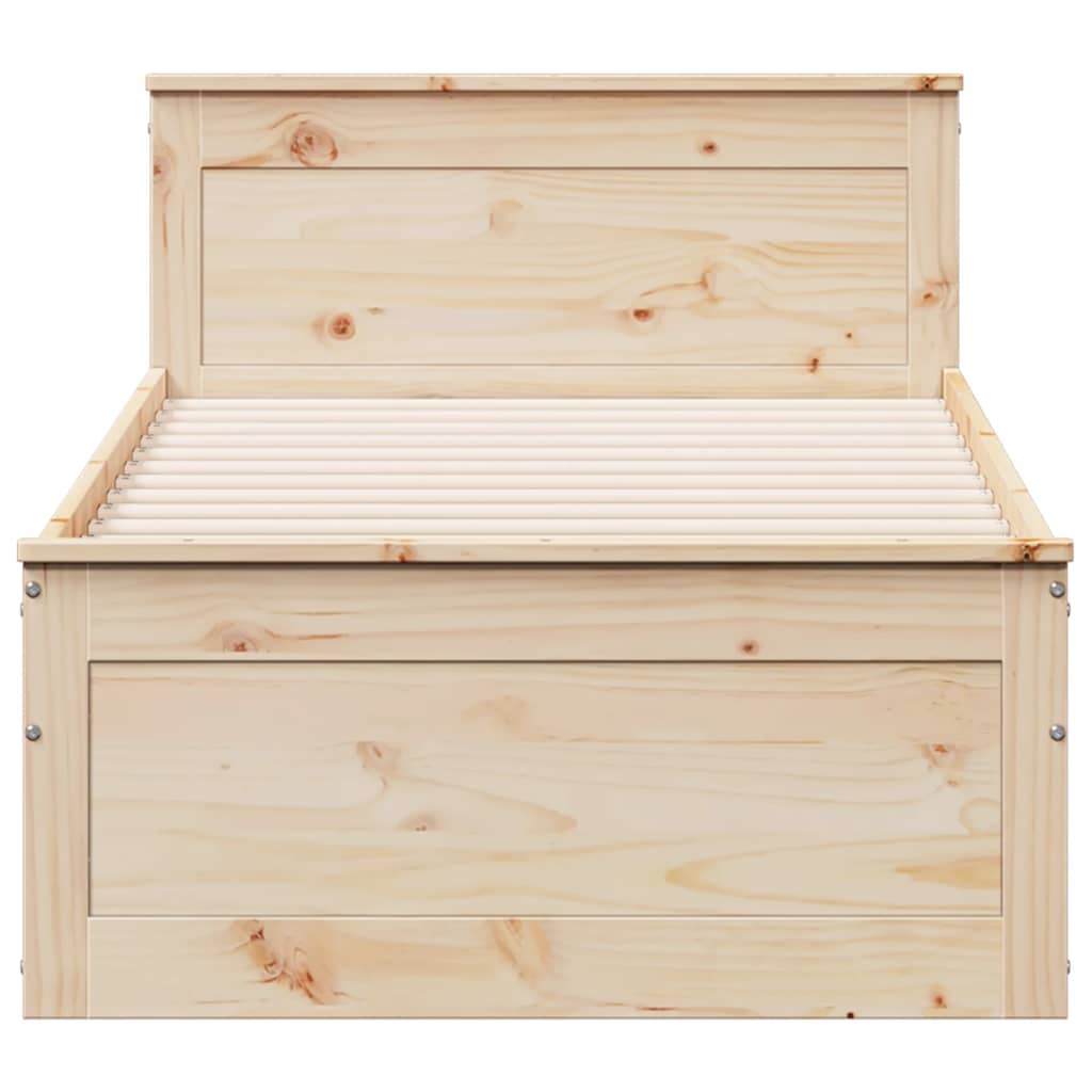 Bedframe zonder matras met hoofdbord grenenhout 90x200 cm is nu te koop bij PeponiXL, paradijselijk wonen!