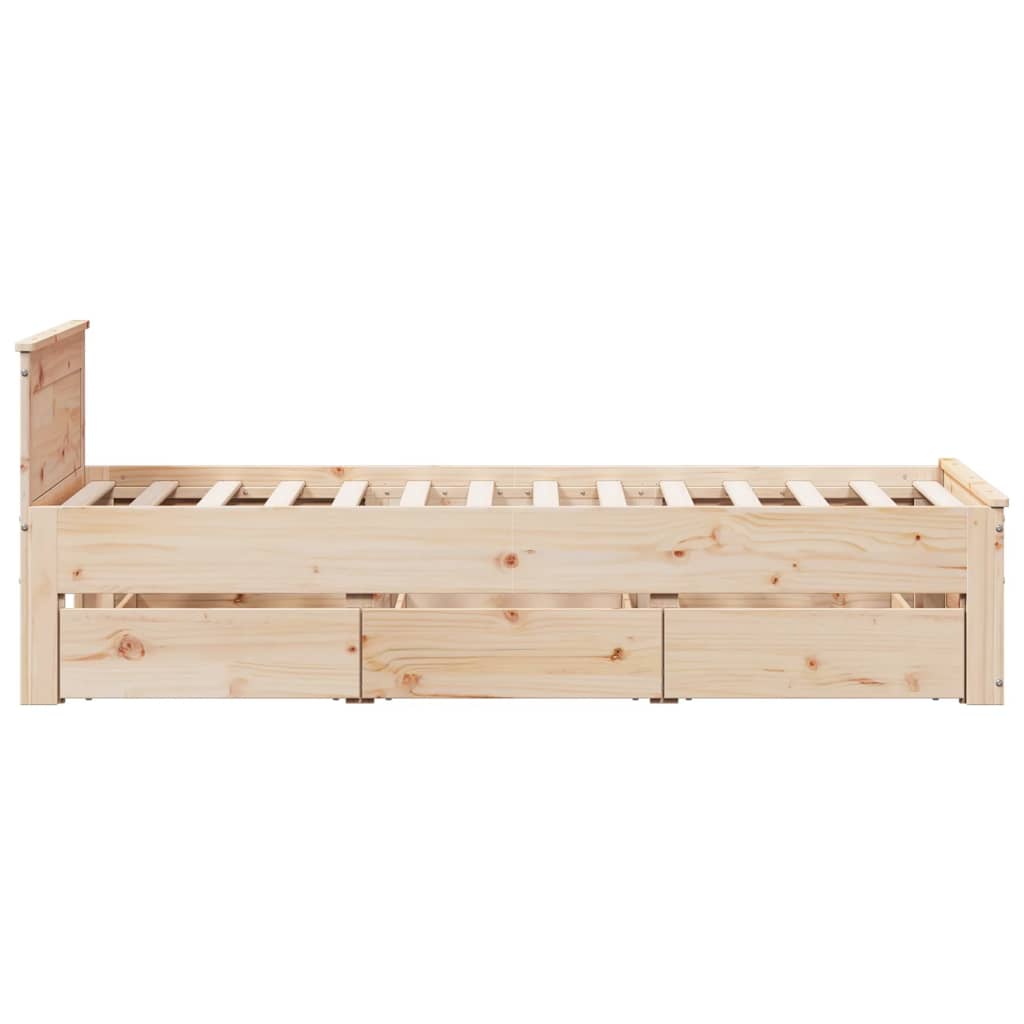 Bedframe zonder matras met hoofdbord grenenhout 90x200 cm is nu te koop bij PeponiXL, paradijselijk wonen!