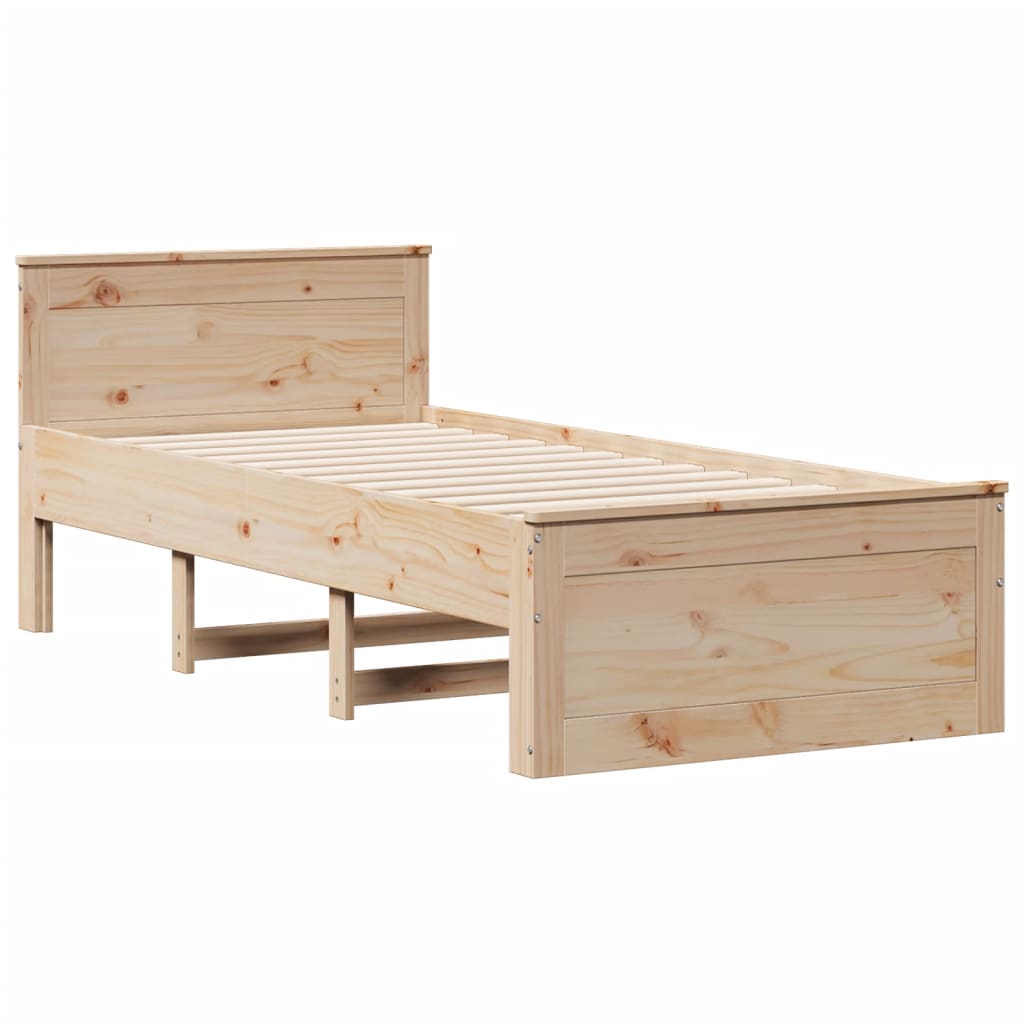 Bedframe zonder matras met hoofdbord grenenhout 90x200 cm is nu te koop bij PeponiXL, paradijselijk wonen!