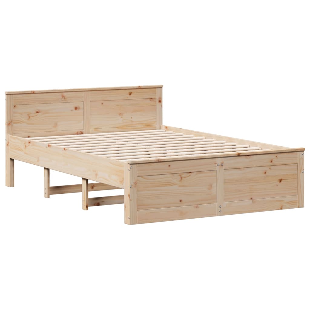Bedframe zonder matras met hoofdbord grenenhout 140x190 cm is nu te koop bij PeponiXL, paradijselijk wonen!