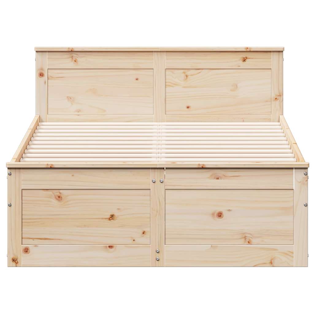 Bedframe zonder matras met hoofdbord grenenhout 135x190 cm is nu te koop bij PeponiXL, paradijselijk wonen!