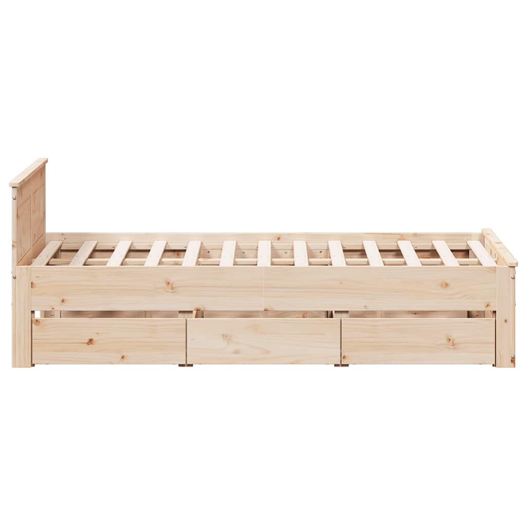 Bedframe zonder matras met hoofdbord grenenhout 135x190 cm is nu te koop bij PeponiXL, paradijselijk wonen!