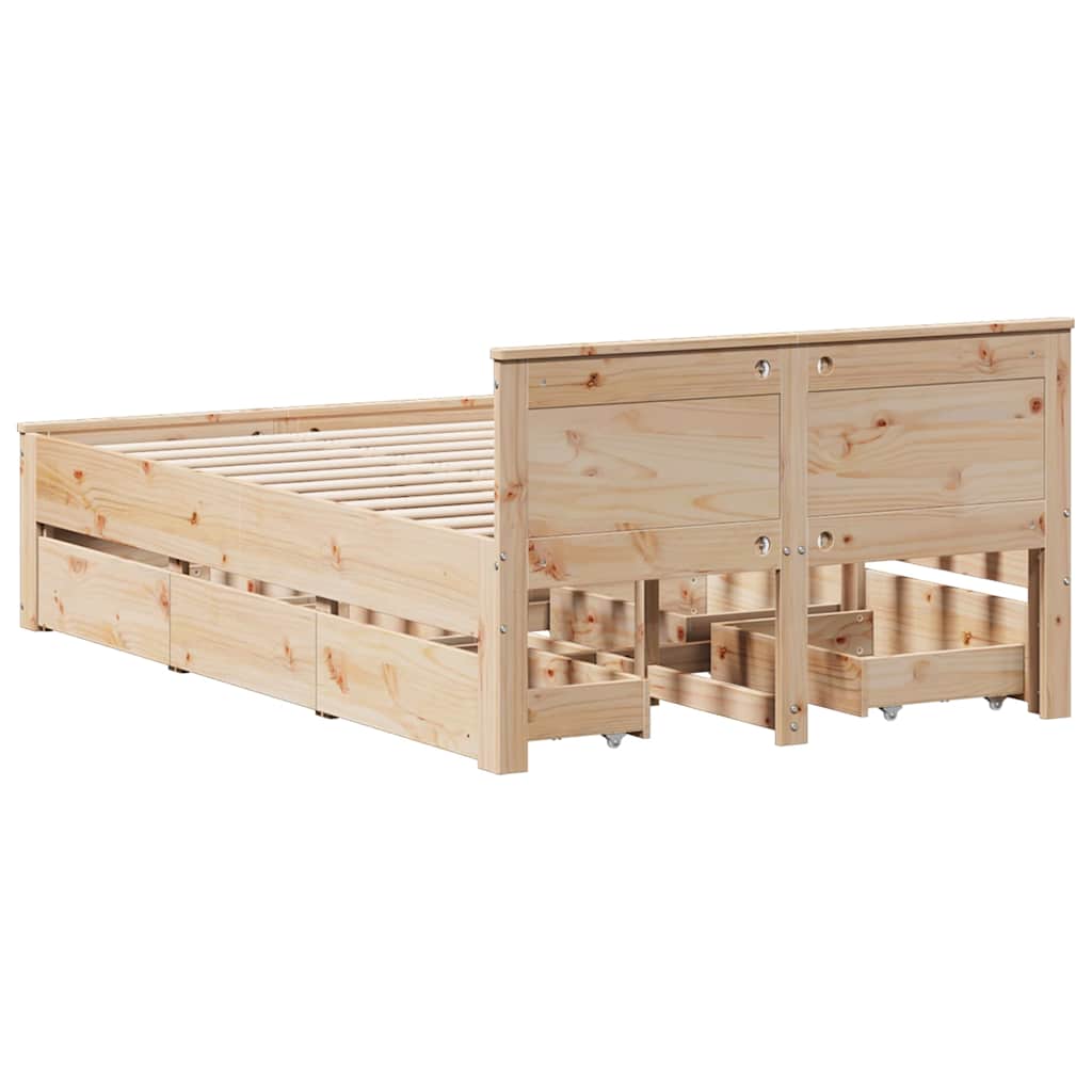 Bedframe zonder matras met hoofdbord grenenhout 135x190 cm is nu te koop bij PeponiXL, paradijselijk wonen!