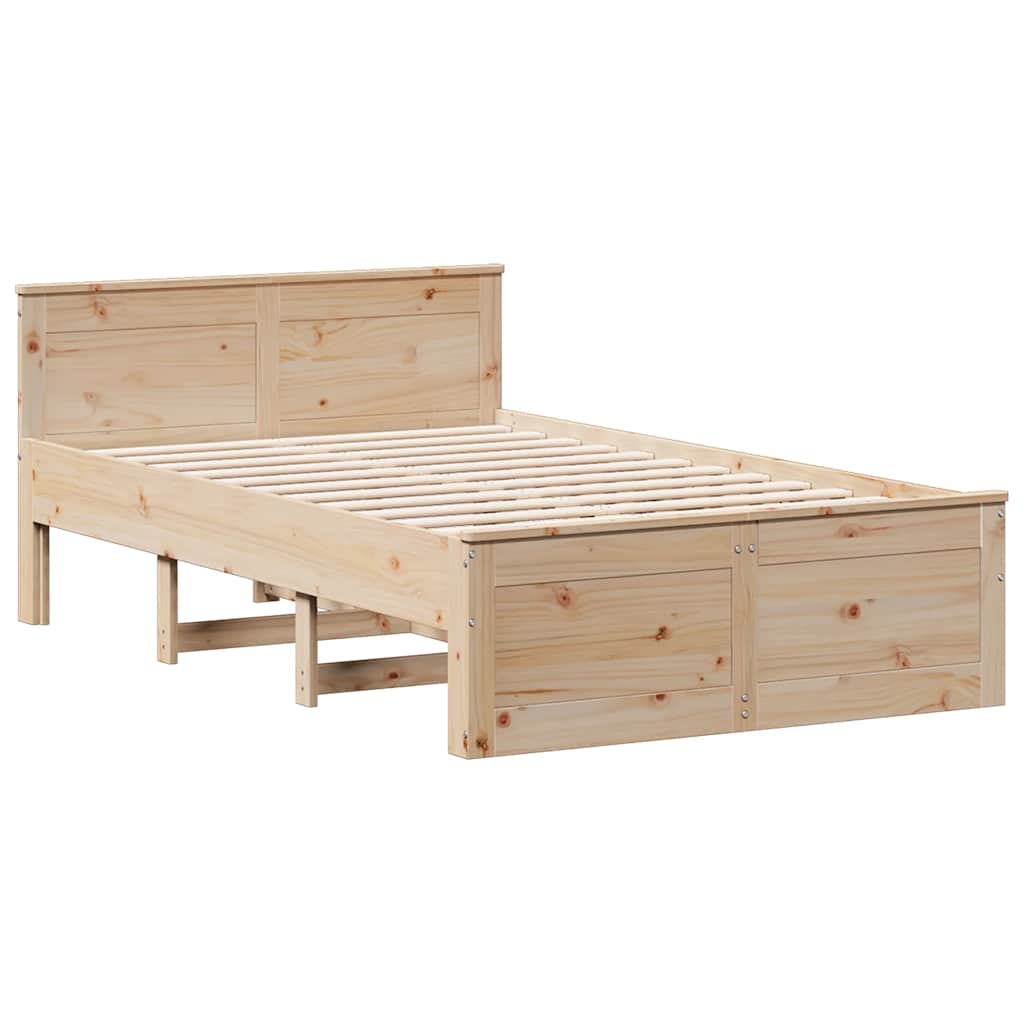 Bedframe zonder matras met hoofdbord grenenhout 135x190 cm is nu te koop bij PeponiXL, paradijselijk wonen!