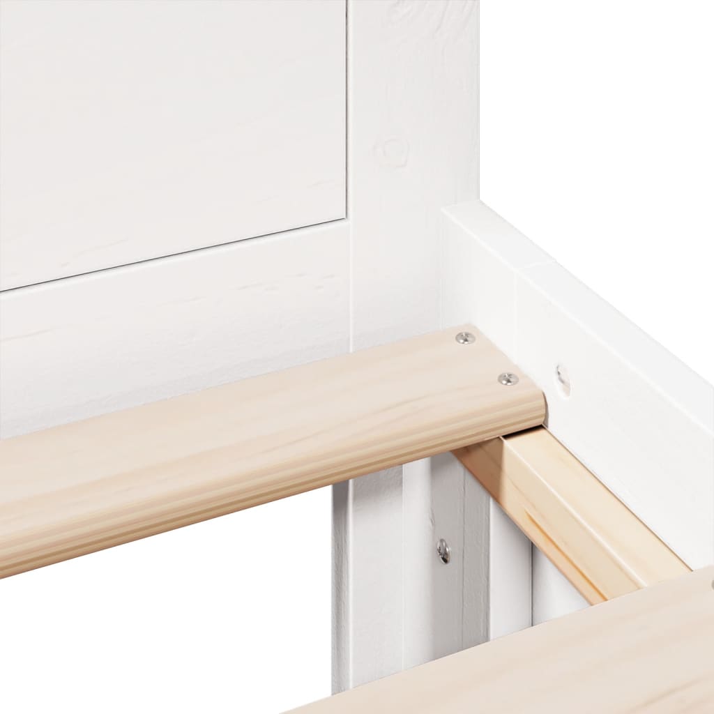 Bedframe zonder matras met hoofdbord grenenhout wit 135x190 cm is nu te koop bij PeponiXL, paradijselijk wonen!