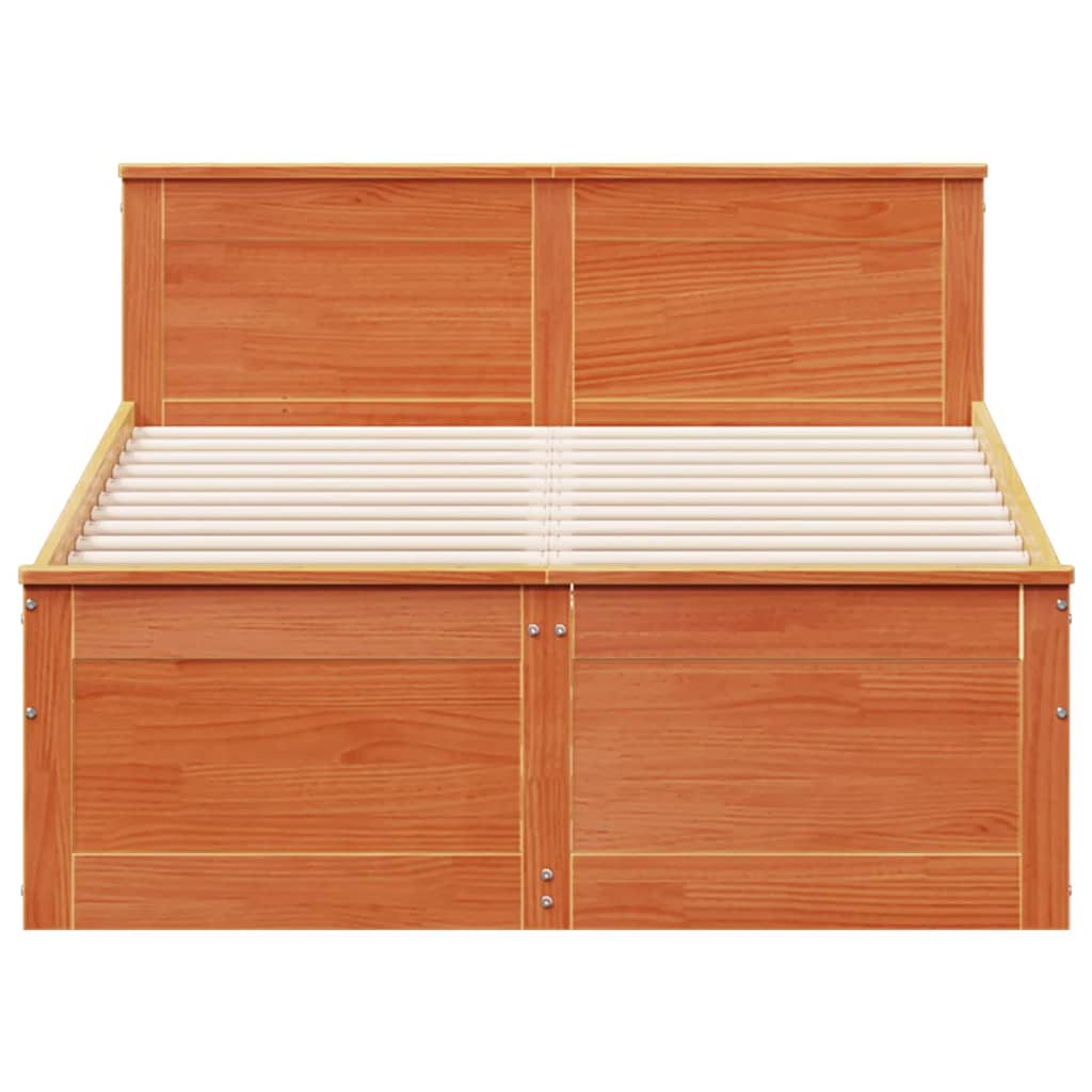 Bedframe zonder matras met hoofdbord hout wasbruin 135x190 cm is nu te koop bij PeponiXL, paradijselijk wonen!