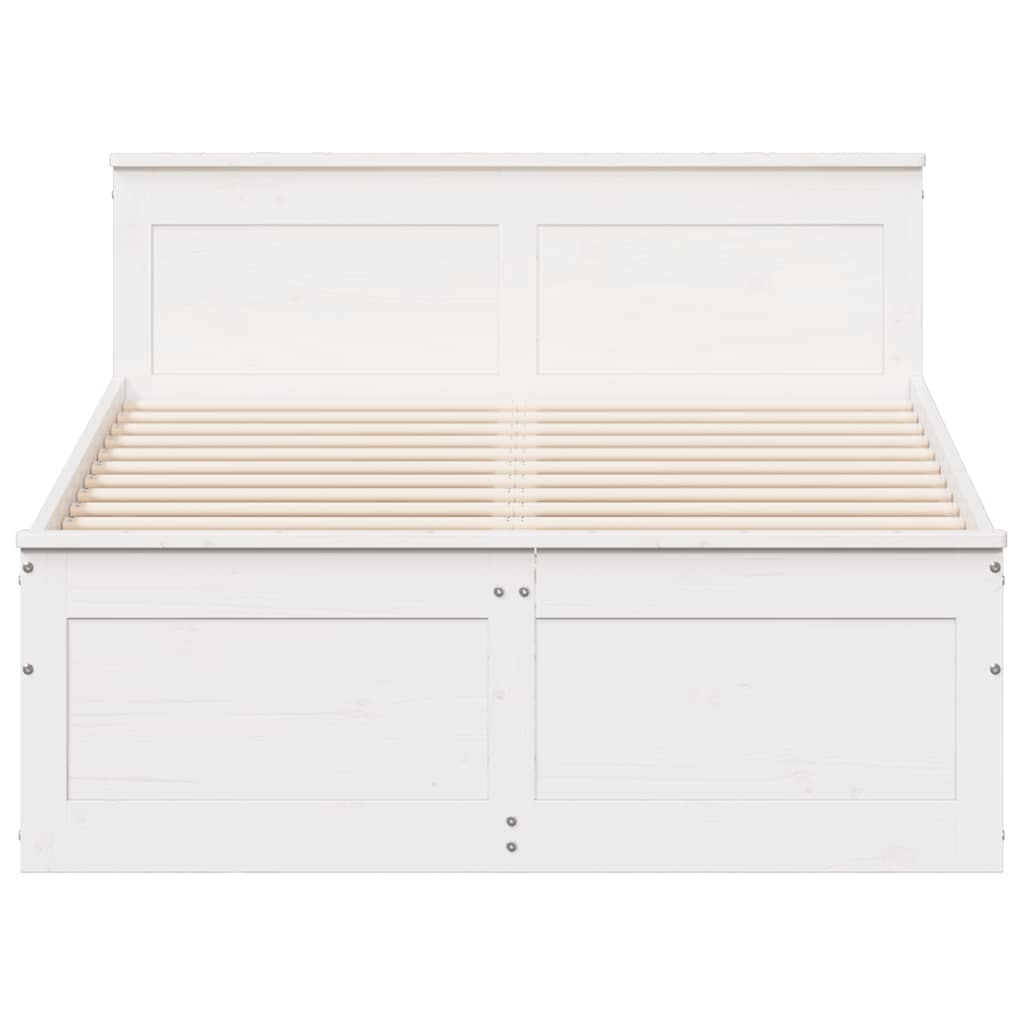 Bedframe zonder matras met hoofdbord grenenhout wit 120x190 cm is nu te koop bij PeponiXL, paradijselijk wonen!