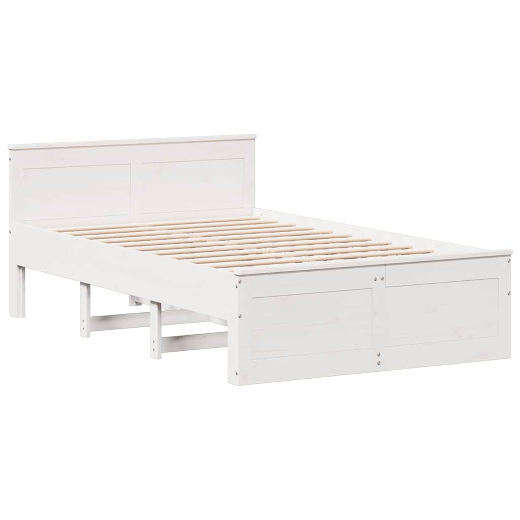 Bedframe zonder matras met hoofdbord grenenhout wit 120x190 cm is nu te koop bij PeponiXL, paradijselijk wonen!