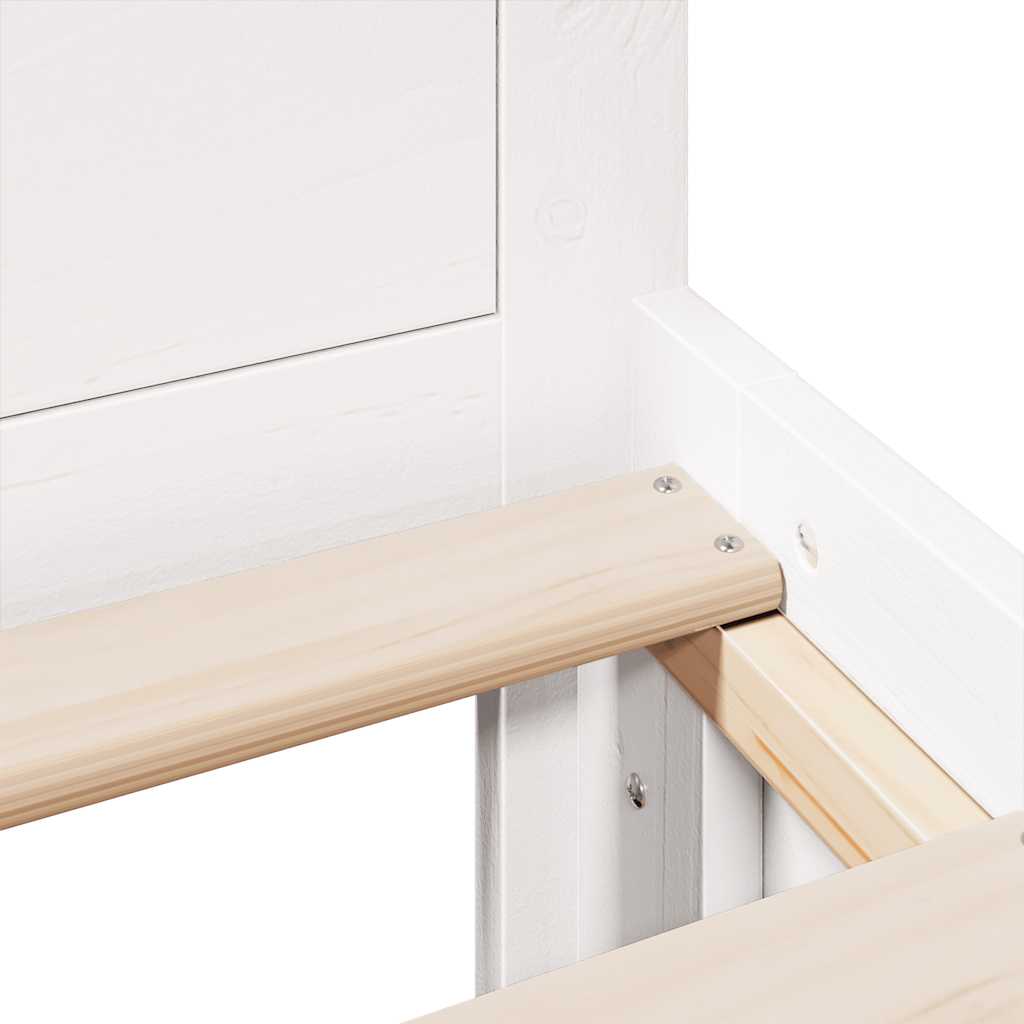 Bedframe zonder matras met hoofdbord grenenhout wit 120x190 cm is nu te koop bij PeponiXL, paradijselijk wonen!