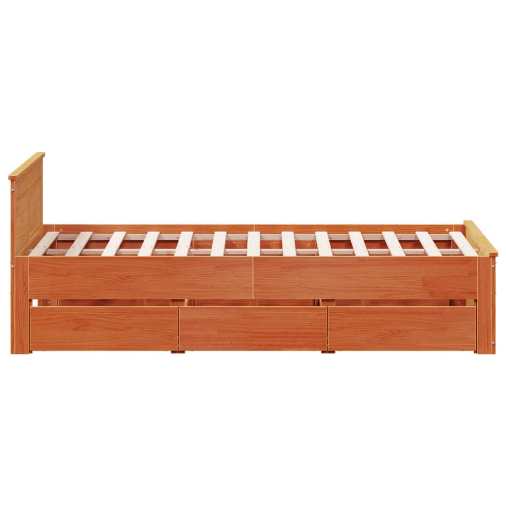 Bedframe zonder matras met hoofdbord hout wasbruin 120x190 cm is nu te koop bij PeponiXL, paradijselijk wonen!