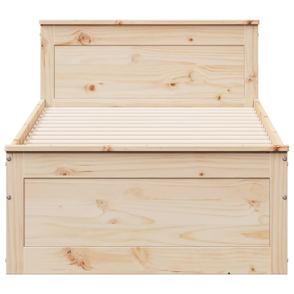Bedframe met hoofdbord zonder matras grenenhout 75x190 cm is nu te koop bij PeponiXL, paradijselijk wonen!