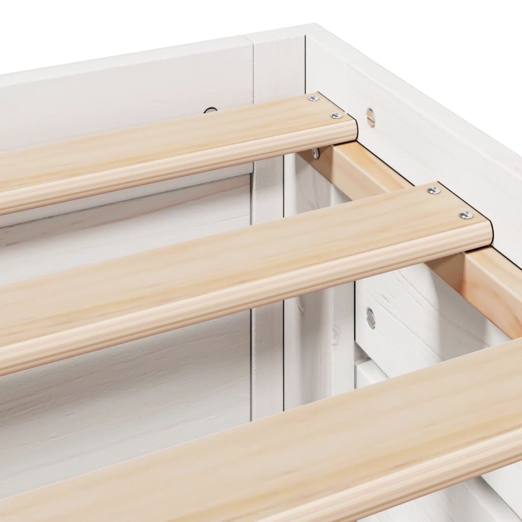 Bedframe zonder matras met lades grenenhout wit 150x200 cm is nu te koop bij PeponiXL, paradijselijk wonen!