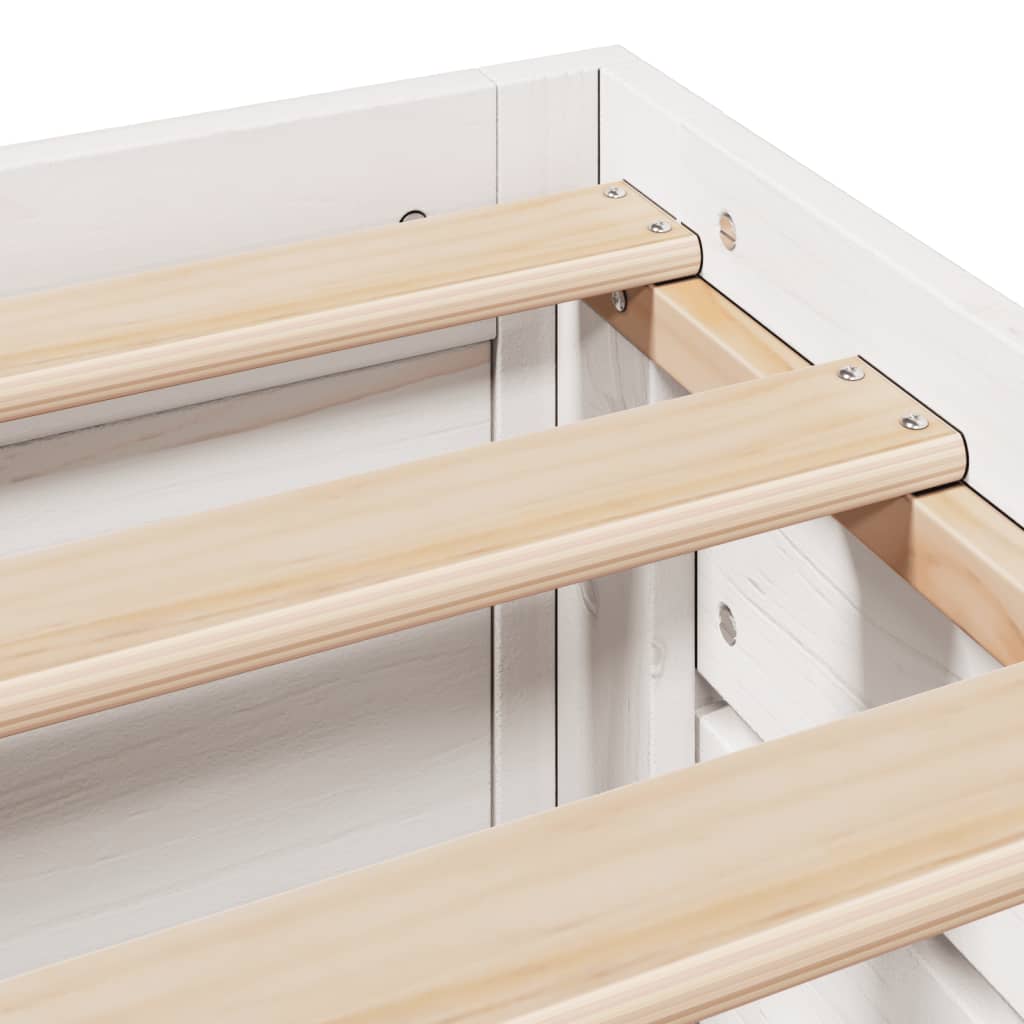 Bedframe zonder matras met lades grenenhout wit 140x200 cm is nu te koop bij PeponiXL, paradijselijk wonen!