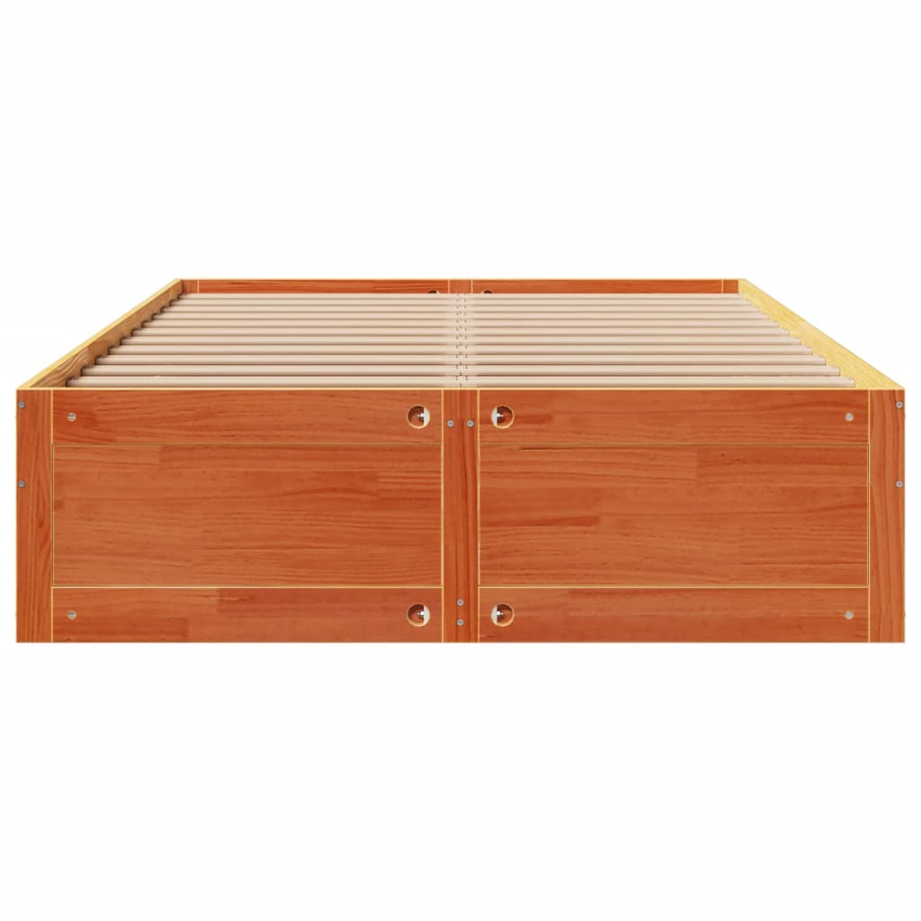 Bedframe zonder matras met lades grenenhout wasbruin 140x200 cm is nu te koop bij PeponiXL, paradijselijk wonen!