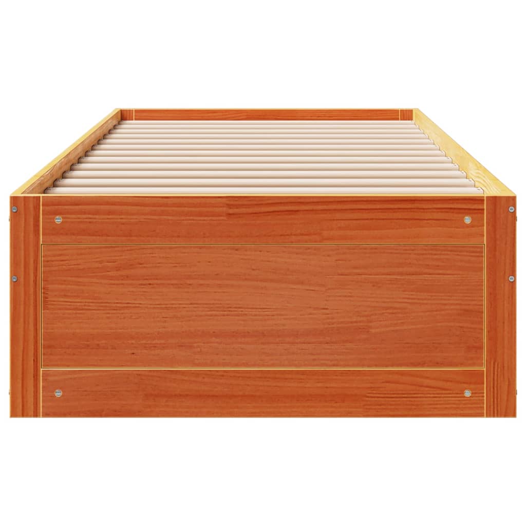Bedframe zonder matras met lades grenenhout wasbruin 100x200 cm is nu te koop bij PeponiXL, paradijselijk wonen!