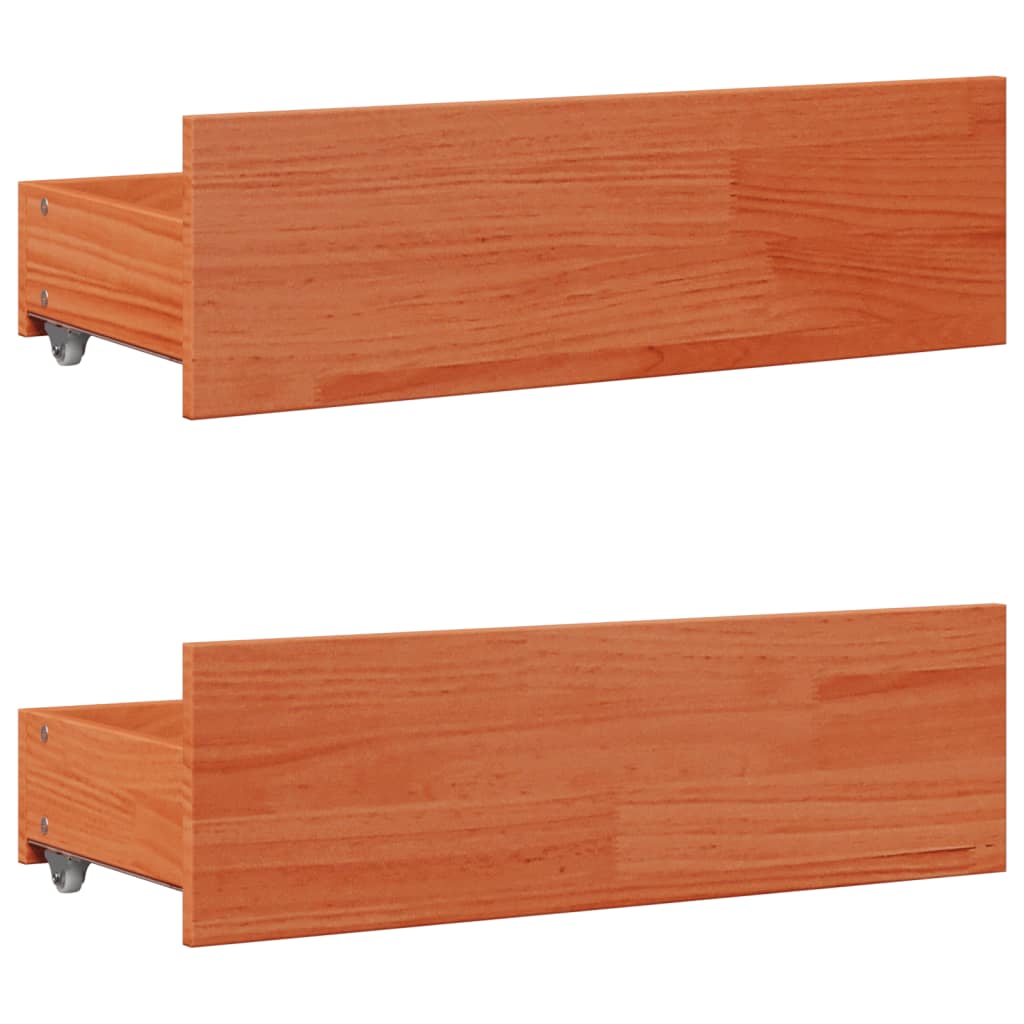 Bedframe zonder matras met lades grenenhout wasbruin 100x200 cm is nu te koop bij PeponiXL, paradijselijk wonen!