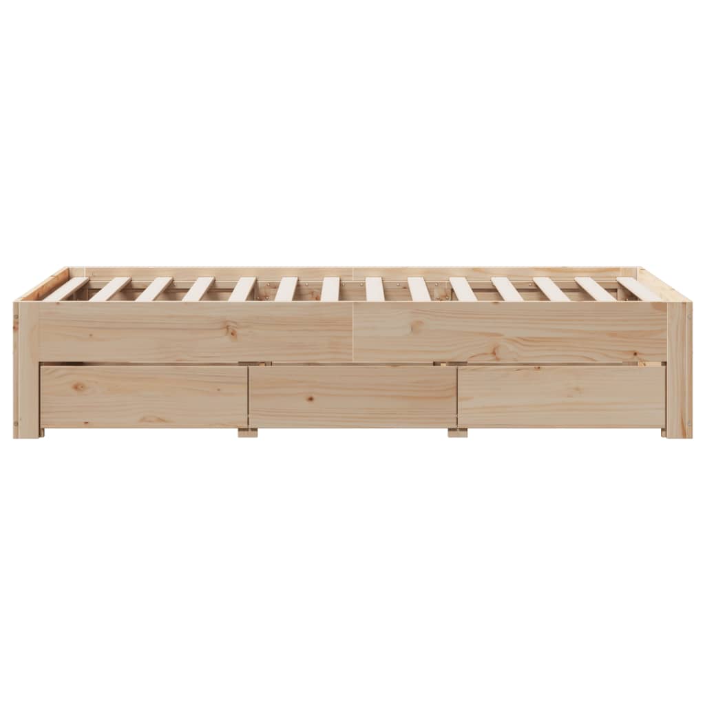 Bedframe zonder matras met lades massief grenenhout 90x200 cm