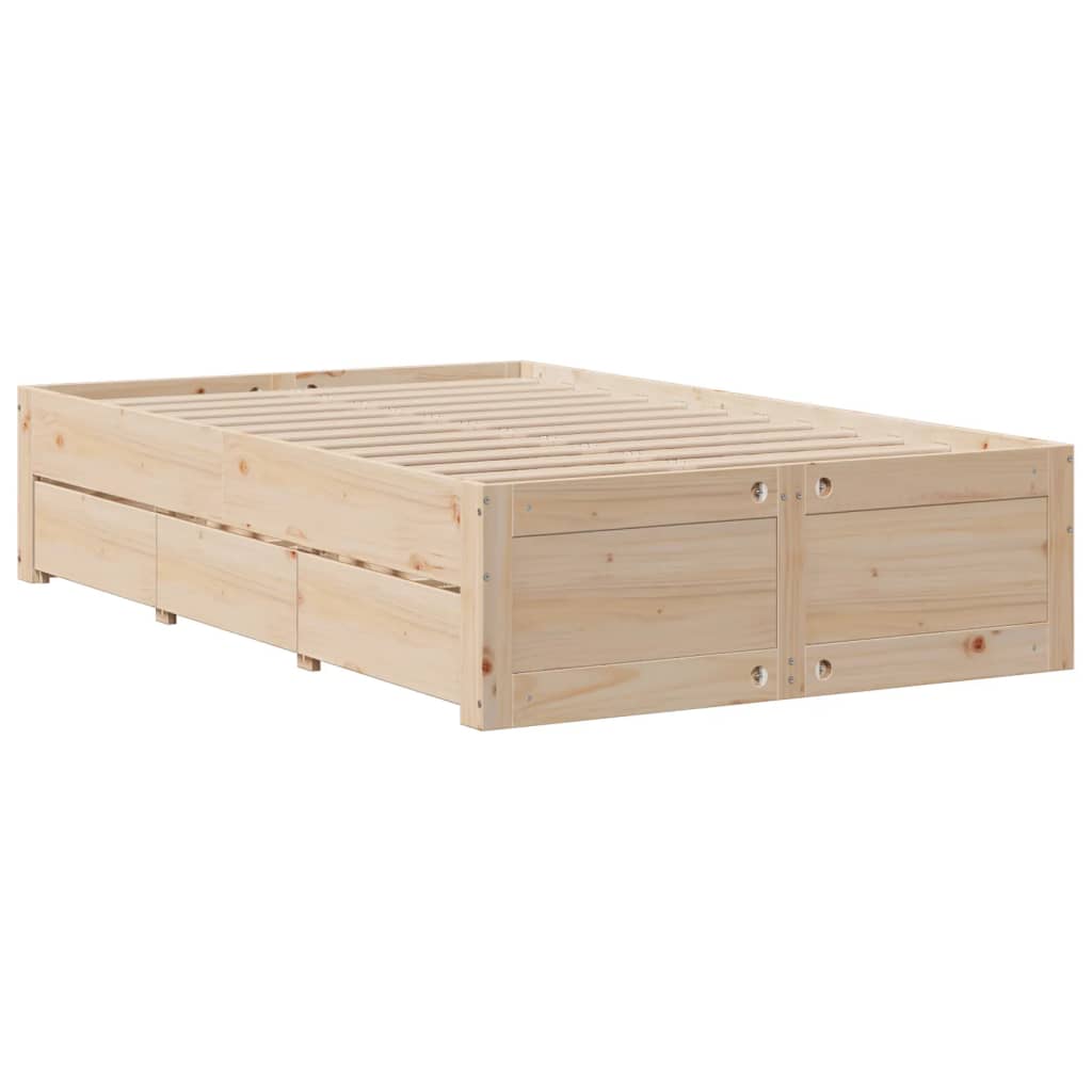 Bedframe zonder matras met lades massief grenenhout 135x190 cm is nu te koop bij PeponiXL, paradijselijk wonen!
