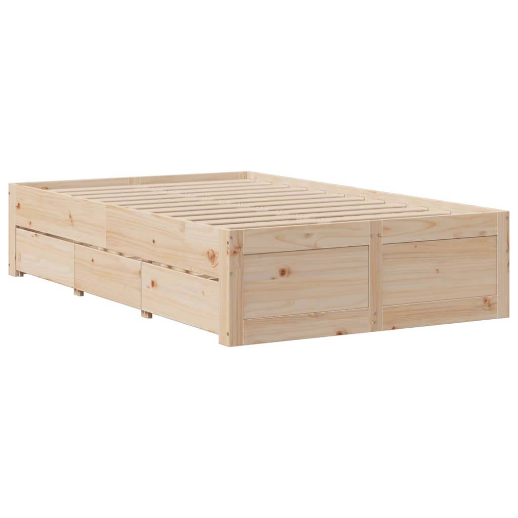 Bedframe zonder matras met lades massief grenenhout 135x190 cm is nu te koop bij PeponiXL, paradijselijk wonen!