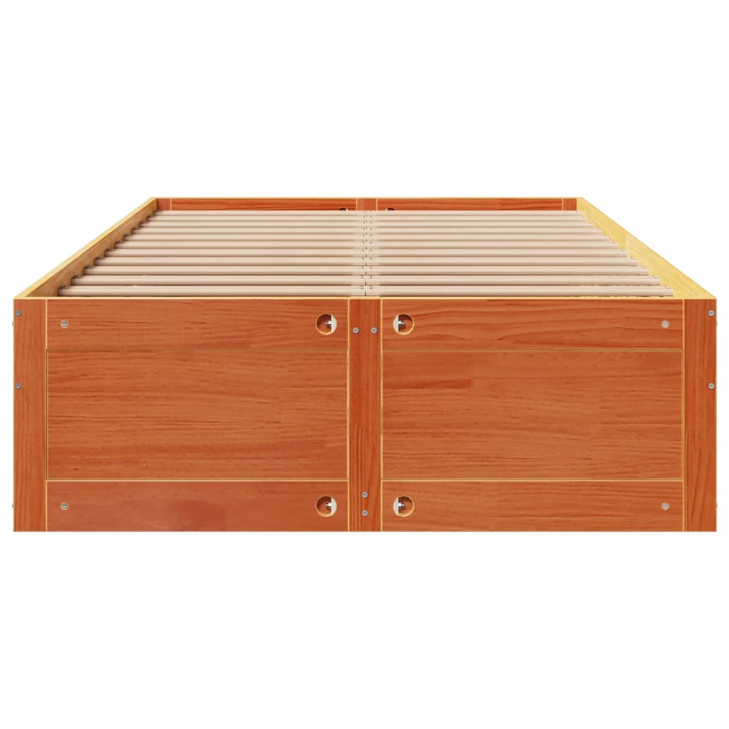 Bedframe zonder matras met lades grenenhout wasbruin 120x190 cm is nu te koop bij PeponiXL, paradijselijk wonen!